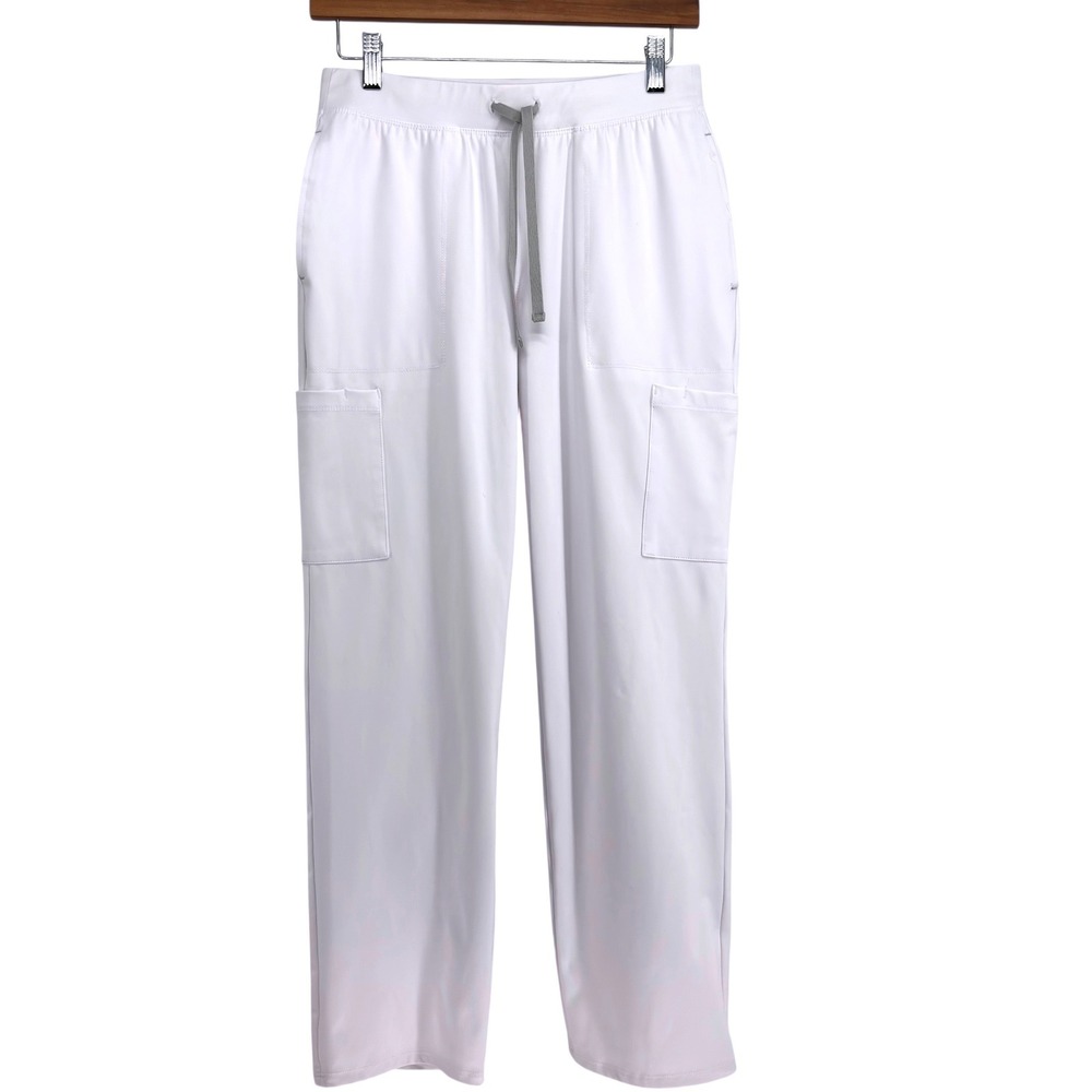 Cherokee Scrubs Women 5-Pocket Straight Leg Pant CK096P WHTN White Size S Petite